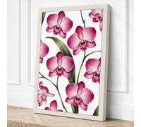 Pink Orchid Study Botanical Canvas Wall Art Print 24x16 Inch (61 x 41 cm)