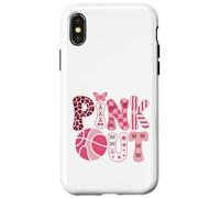 Pink Out Breast Cancer Awareness Basketball Ribbon Case for iPhone X/XS