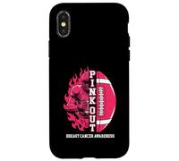 Pink Out - Breast Cancer Awareness Football Pink Ribbon Case for iPhone X/XS