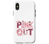 Pink Out Breast Cancer Awareness foral leopard Case for iPhone X/XS