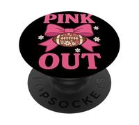 Pink Out Football Bow Floral Breast Cancer Awareness Spirit PopSockets Adhesive PopGrip