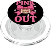 Pink Out Football Bow Floral Breast Cancer Awareness Spirit PopSockets PopGrip for MagSafe