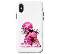 Pink Out Tackle Breast Cancer Awareness American Football Case for iPhone X/XS
