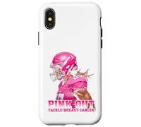 Pink Out Tackle Breast Cancer Awareness American Football Case for iPhone X/XS