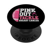 Pink Out Tackle Breast Cancer Awareness American Football PopSockets Adhesive PopGrip