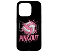 Pink Out Volleyball Team Spirit Design Case for iPhone 15 Pro