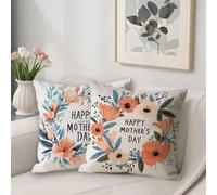 Pink Outdoor Cushions Covers 65 x 65 cm Sofa Cushions Wreath Breathable Velvet Square Pillow Cases Decorative Pillows Pack of 2 with Invisible Zipper, Double-Sided Printing, for Room Decor, Gifts V-92