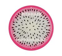 Pink Outer Ring White Center Black Seeds Radiating Pattern Round Tin Sign Vintage Style Metal Sign Home Bar Garden Wall Plaque Decor Metal Poster 8x8 Inch