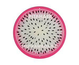 Pink Outer Ring White Center Black Seeds Radiating Pattern Round Tin Sign Vintage Style Metal Sign Home Bar Garden Wall Plaque Decor Metal Poster 8x8 Inch
