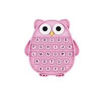 Pink Owl ABC Alphabet Push Pop Fidget Toy - Silicone Sensory Popping Tool for Stress Relief & Early Learning - Educational Toy for Toddlers, Kids & Students, Ideal for Classroom & Quiet Play