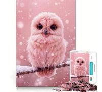 Pink Owl in Winter 1000 Piece Jigsaw Puzzles for Adults Mind Skill Toy Casual Relax Design Assembly Art Collection Piece (50x75cm)