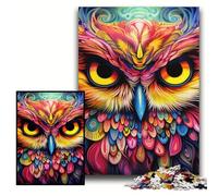 Pink Owl Jigsaw Puzzles 1000 Pieces for Adults Difficult Puzzles for Adults Perfect for Family Fun on Christmas, Thanksgiving, Birthdays & Easter Size 50x75cm
