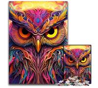 Pink Owl JigsawPuzzle 1000 Pieces for Adults cardboard Jigsaw Puzzles for Adults Ideal DIY Decor & Brain Teaser Gift 26X38CM/10.23x14.96inch