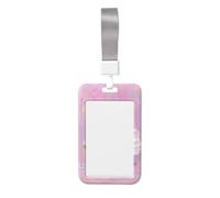 Pink Oyster with Pearls Disco Ball Sliding Id Badge Holder Hard Plastic Work Card Case Name Tag Protector for Nurses Office