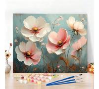 Pink Paint by Numbers for Adults Beginners, DIY Paint by Numbers Flower Easy Colored Canvas Drawing 32 x 47 Inch Oil Painting Arts and Crafts for Adults for Relax and Home Decor,Gifts for Women W6-420