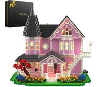 Pink Palace House Building Kit, 2194 PCS Movie-Inspired Display Model for Adults, Ideal, Open-Back Interior Rooms, Gift Box Packaging (Standard Edition)