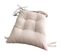Pink Palm 5cm Thicken Corduroy Seat Cushion, Rectangle Bar Stool Cushions Dining Chair Pads with Ties for Kitchen Office Bench Stool(Beige,30x30cm(12x12inch))
