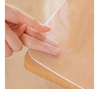Pink Palm Clear PVC Table Protector Cover 63x143in, Thickness 1.5mm Plastic Pads Rectangular, Scratchproof Cuttable Desktop Mat, Easy Cleaning for Dining Room Writing Desk