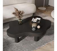 Pink Palm Cloud Shape Irregular Wood Coffee Table, Indoor Round Corner Thicken End Table, Cute Cartoon Accent Coffee Cocktail Center Table for Living Room Furniture(39.4"" Lx27.5 Wx16 H, Black)