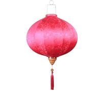 Pink Palm Festival Vietnamese Silk Lantern Oriental Chinese Round Jacquard with Tassel for Wedding, Party, Hanging Decoration Celebration(Rose Red,20'')