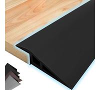 Pink Palm Floor Mats Edge Reducer 40in PVC Flooring Transition Strip Carpet to Tile Joining Strip, Flexible Edging Trim Height Less Than 20mm(Black,10m-32.8ft)