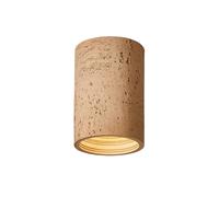 Pink Palm Flush Mount Cylinder Ceiling Light 6W LED Wabi-Sabi Style Fixture Imitation Cave Stone Design Modern Lamp 3000K for Corridor Hallway