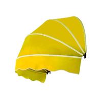 Pink Palm Front Door Canopy Shade Cover,Home Dome Style Window Awning,Hemispherical Rain Canopy,Manual Retractable Patio Awning,UV Protection Shelter,with Galvanized Frame (Yellow,Diameter:60cm)