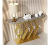 Pink Palm Industrial Console Table for Entryway, Modern Entryway Accent Table, Long Couch Table Behind Sofa Narrow Hallway Table for Living Room Hallway Entrance(Gold A,150cm/59in)