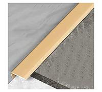 Pink Palm L-Shaped Corner Guard for Floor/Doorway, Aluminum Metal Waterproof Flooring Threshold Transition Strip, Stair Edging Trim Strip (Gold Width 28mm(1.1"))