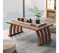 Pink Palm Low Coffee Table for Sitting on The Floor, Japanese Bamboo Floor Table for Sitting on The Floor, Japanese Furniture for Living Room Home Tatami Office (Wood, 35" L / 90CM)