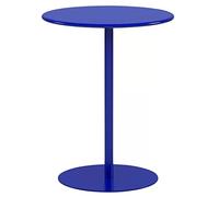 Pink Palm Metal Cocktail Bistro Table, Indoor/Outdoor Restaurant Pub End Side Table, Round Sofa Coffee Table for Living Room, Balcony, Patio, More Colors (Color : Blue, Size : Dia 48 x H 62cm)