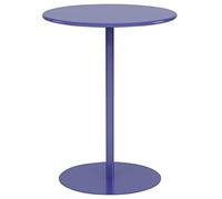 Pink Palm Metal Cocktail Bistro Table, Indoor/Outdoor Restaurant Pub End Side Table, Round Sofa Coffee Table for Living Room, Balcony, Patio, More Colors (Color : Blue-violet, Size : Dia 48 x H 72cm)