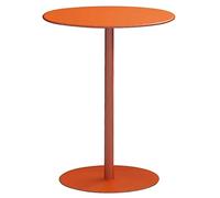 Pink Palm Metal Cocktail Bistro Table, Indoor/Outdoor Restaurant Pub End Side Table, Round Sofa Coffee Table for Living Room, Balcony, Patio, More Colors (Color : Orange, Size : Dia 48 x H 62cm)