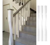 Pink Palm Stair Balusters Indoor Staircase Baluster Spindles White, Wood Twist Stairs Railing Banister Post, Stylish Decorative Wooden Square Column (Size : 3 PCS)