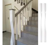 Pink Palm Stair Balusters Indoor Staircase Baluster Spindles White, Wood Twist Stairs Railing Banister Post, Stylish Decorative Wooden Square Column (Size : 2 PCS), 56425
