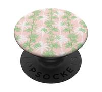 Pink Palm Trees and Green Vines Preppy Coastal PopSockets Adhesive PopGrip