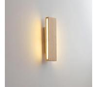 Pink Palm Wood Wall Reading Light for Bed, Wall Mounted Rotatable Up/Down Fixture, Indoor Long Linear Vanity Lighting, Bedside Wall Lamp for Bedroom, Living Room, Bathroom(Length 52cm)