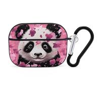Pink Panda Cotton AirPods Pro Case Cover with Keychain Ring PC Hard Shell Protective Case for AirPods Pro 2nd for Women Men Generation Easy Open Full Drop Protection Cover Black-Style