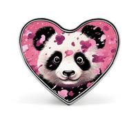 Pink Panda Cotton Buttons Pin Memorial Boutonniere for Wedding Groom Bride, Customize Lapel Heart Pin for Christmas, Men Women Costume Decorative Fashionable Brooches