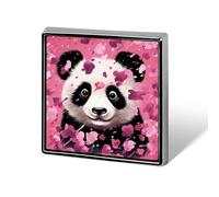 Pink Panda Cotton Lapel Pin Brooches Square Fashion Brooch Pin Cute Button Badges Alloy Button Pins Enamel Pins Metal Pinback for Hat Shirt Clothing Bags