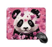 Pink Panda Cotton Square Mouse Pad Portable Computer Mousepad with Non-Slip Rubber Base 20 * 25cm Ultra-Thin Gaming Mouse Mat for Computer Laptop Office Desk Accessories
