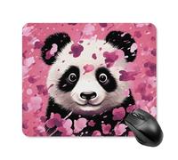 Pink Panda Cotton Square Mouse Pad Portable Computer Mousepad with Non-Slip Rubber Base 25 * 30cm Ultra-Thin Gaming Mouse Mat for Computer Laptop Office Desk Accessories