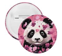 Pink Panda Cotton Tinplate Badge Personalized Round Brooch Large Craft Button Suitable for Teachers, Nurses, Doctors, Staff, Party Gift Accessories, style, 20PCS