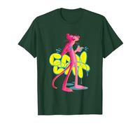 Pink Panther Cool Cat Graffiti Chalk Art T-Shirt, Men, Dark Green, Small