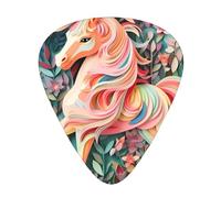 Pink Paper Cut Unicorn Guitar picks, thin, medium, heavy, 12 pieces, suitable for guitar, bass, electric guitar, ukulele, wear-resistant guitar picks,