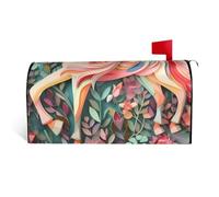 Pink Paper Cut Unicorn Mailbox Cover With Magnetic Closure 21x18 In Durable Outdoor Decorations For Festival Season