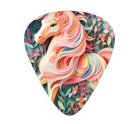 Pink Paper Cut Unicorn Printed pick set - 12 pieces, thin, medium and thick guitar picks, suitable for guitar, bass, electric guitar and ukulele