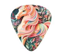 Pink Paper Cut Unicorn Stylish and durable guitar picks, three types of thin, medium and heavy guitar picks (12 pieces), suitable for guitar, bass, electric guitar, ukulele,