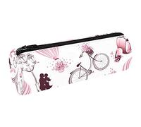 Pink Paris Eiffel Tower Pencil Case Coin Pouch Stationery Organizer Medium Capacity