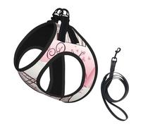 Pink Paris Eiffel Tower Small Pet Towing Vest, Adjustable Straps, Easy to Walk, Soft and Breathable Straps, Suitable for Small Dogs and Cats, Etc